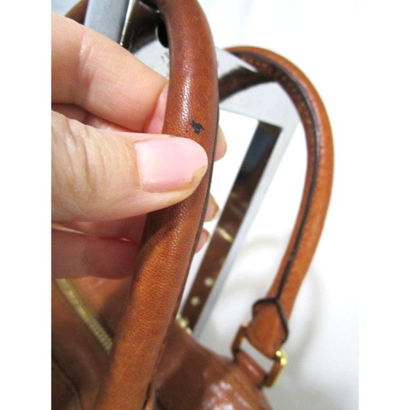 Michael Kors Large Brown Studded Leather Dome Satchel Handbag - Picture 6 of 13